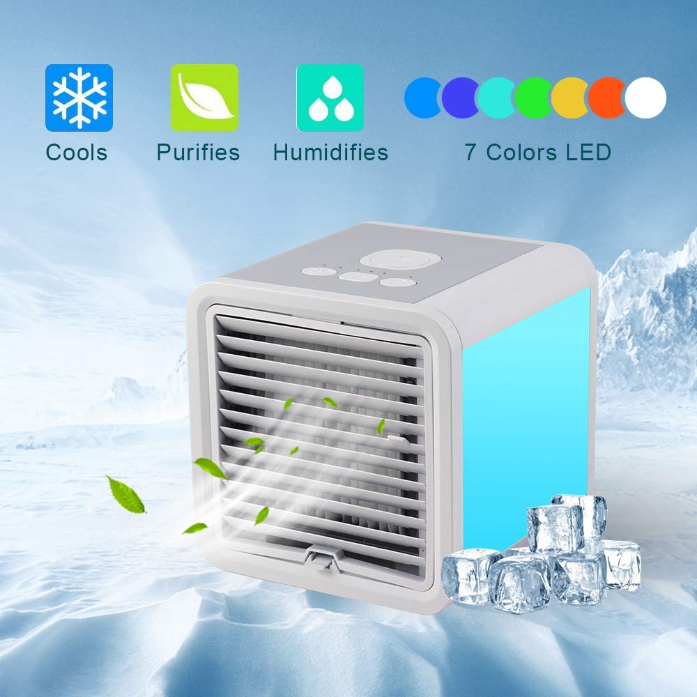 Portable Air Conditioner Fan, Personal Space Office Air Cooler Desktop Fan Mini Air Circulator Purifier Cooler USB Power Supply